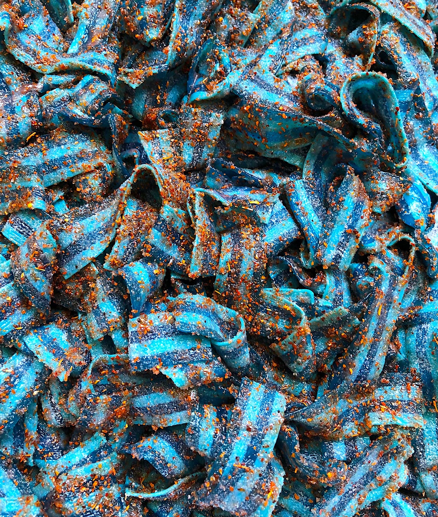 Lilys Chilies, Sour and Chili Chewy Candy (Chili Blueberry Belts)