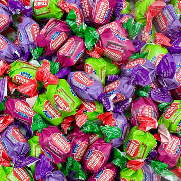 Dubble Bubble Assorted Fruit Flavor Gum - 1 Pound Bulk Bag of 3 Flavor Individually Wrapped Bubble Gum - G  Watermelon  Apple - Chewing Bubble Gum Holiday Candy(Approx. 70 Pieces)
