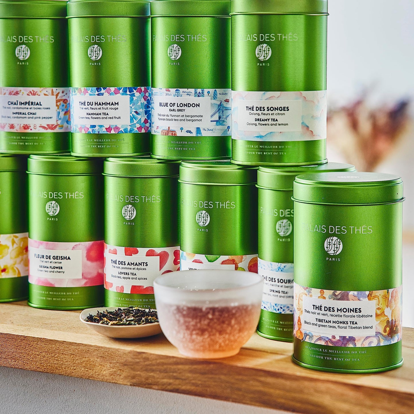 Palais Des Th  S - Paris For You By Day - Parisian Gourmet Green Tea- Notes Of Rose, Raspberry, And Lychee - 20 Count Biodegrada