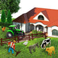 26 Pcs Mini Farm Animal Tractor Cake Topper Set With Tree Farmer Fences Cow Pig Sheep Figures Tractor Farmer Cake Topper For Boy
