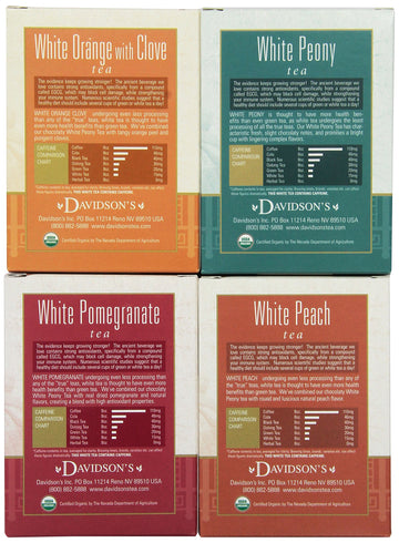 Davidson'S Tea Assorted White, 8-Count Tea Bags (Pack Of 12)