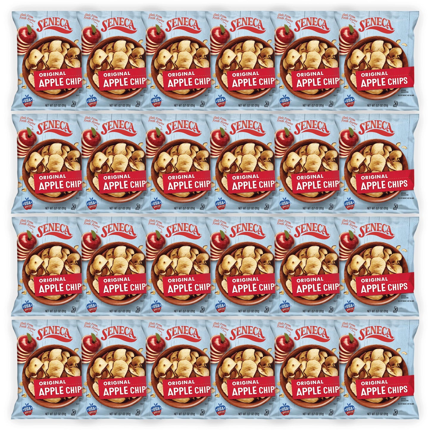 Seneca Apple Chips, 0.7 Ounce (Pack of 24), Made from 100% Red Delicious Apples, Foil-Lined Freshness Bag