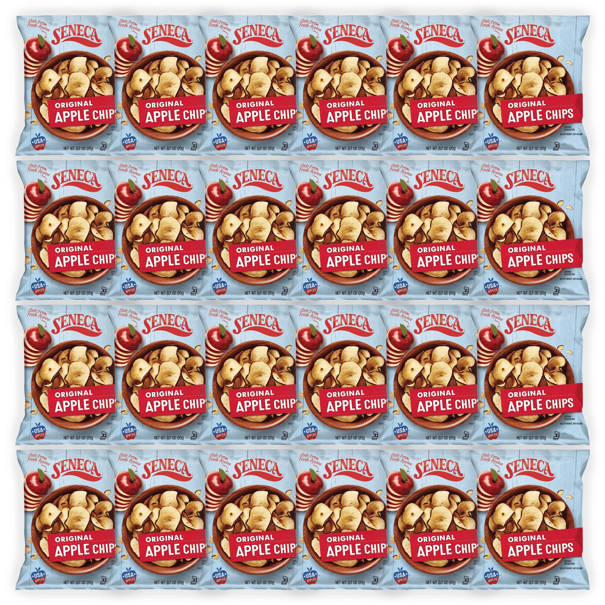 Seneca Apple Chips, 0.7 Ounce (Pack of 24), Made from 100% Red Delicious Apples, Foil-Lined Freshness Bag