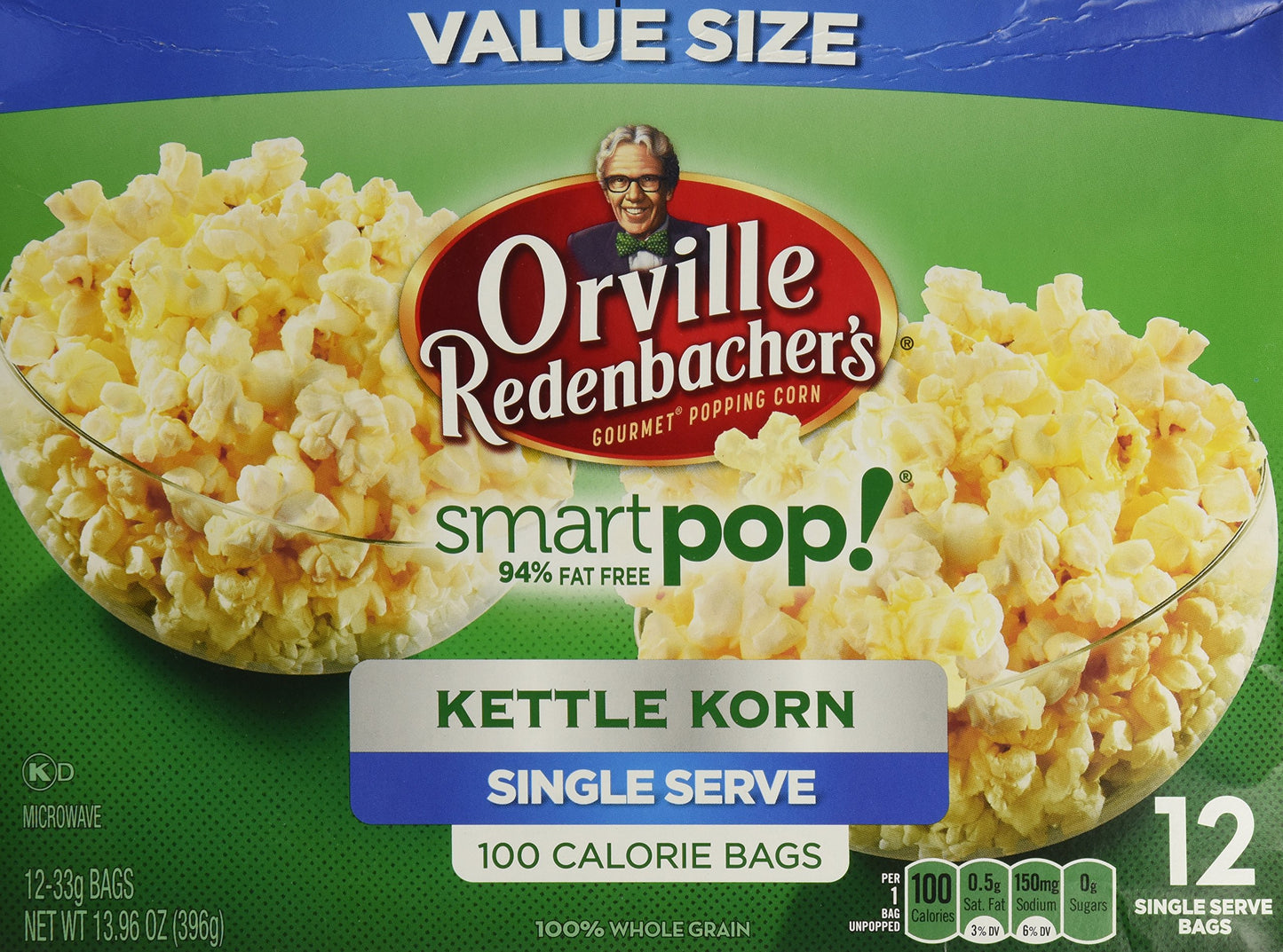 Orville Redenbacher Smart Pop Kettle Korn Mini Bags, 12-Count (Pack Of 3)