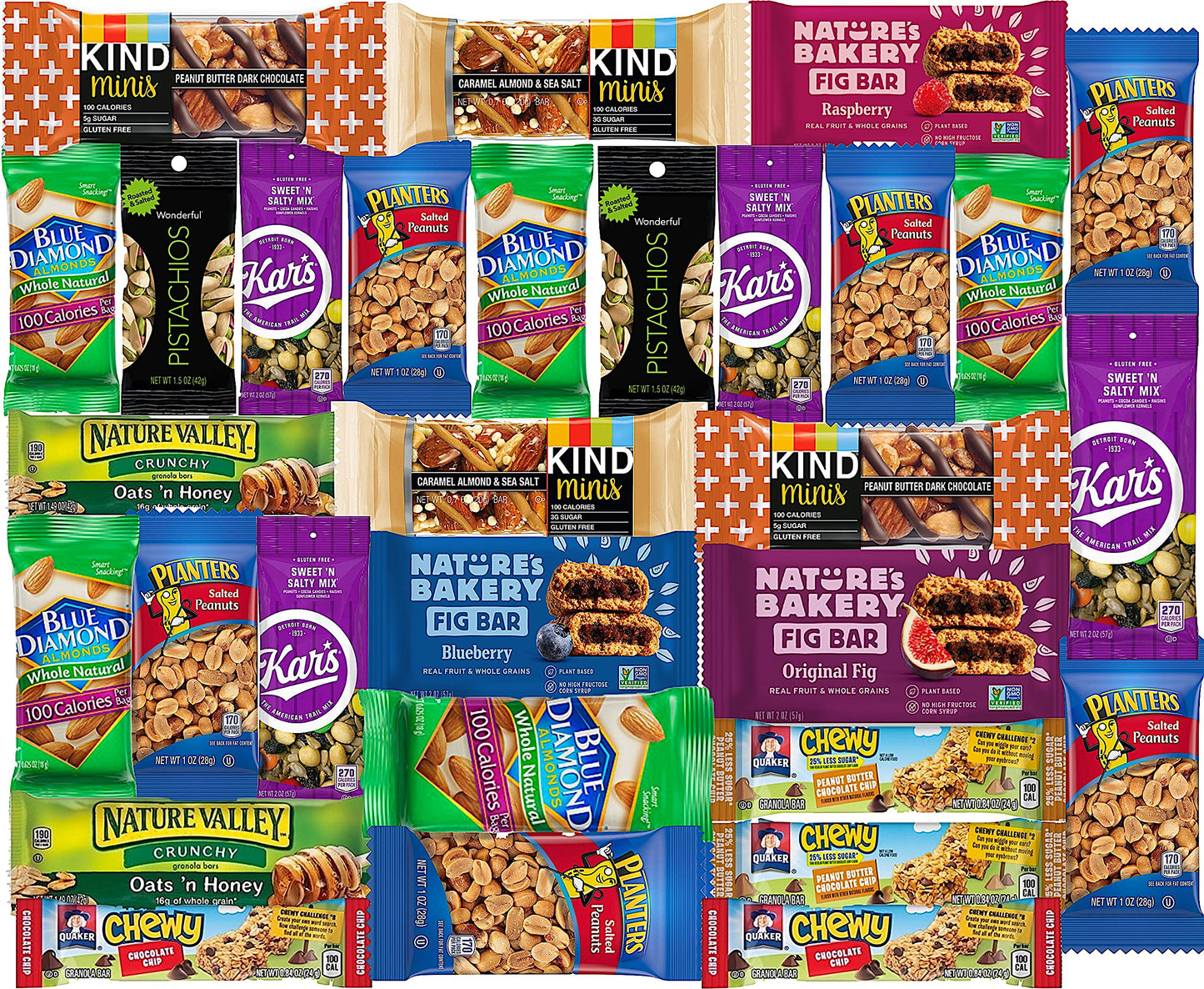 Ultimate Healthy Care Package (30 Count) - Bars & Nuts Variety- Gift Box Bundle Present - Kids, Adults, Boys, Girls, College Stu