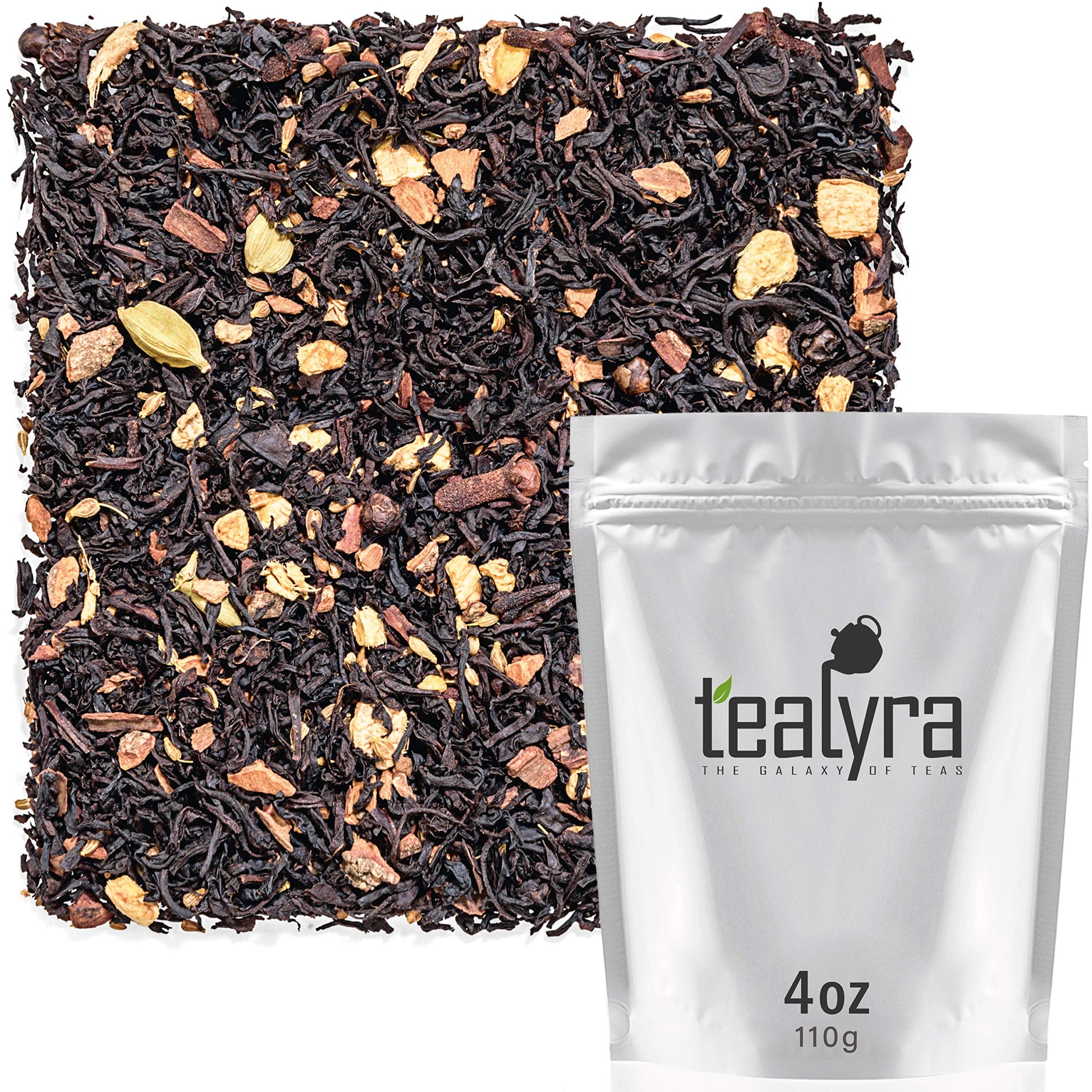 Tealyra - Chai Caramel - Black Loose Leaf Tea - Cinnamon - Ginger - Anise - Cardamom - Perfect Aromatic Chai Blend - 112g (4-oun