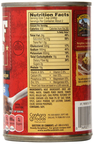 Wolf Brand Chili With No Beans, 15 Ounce (Pack Of 12)