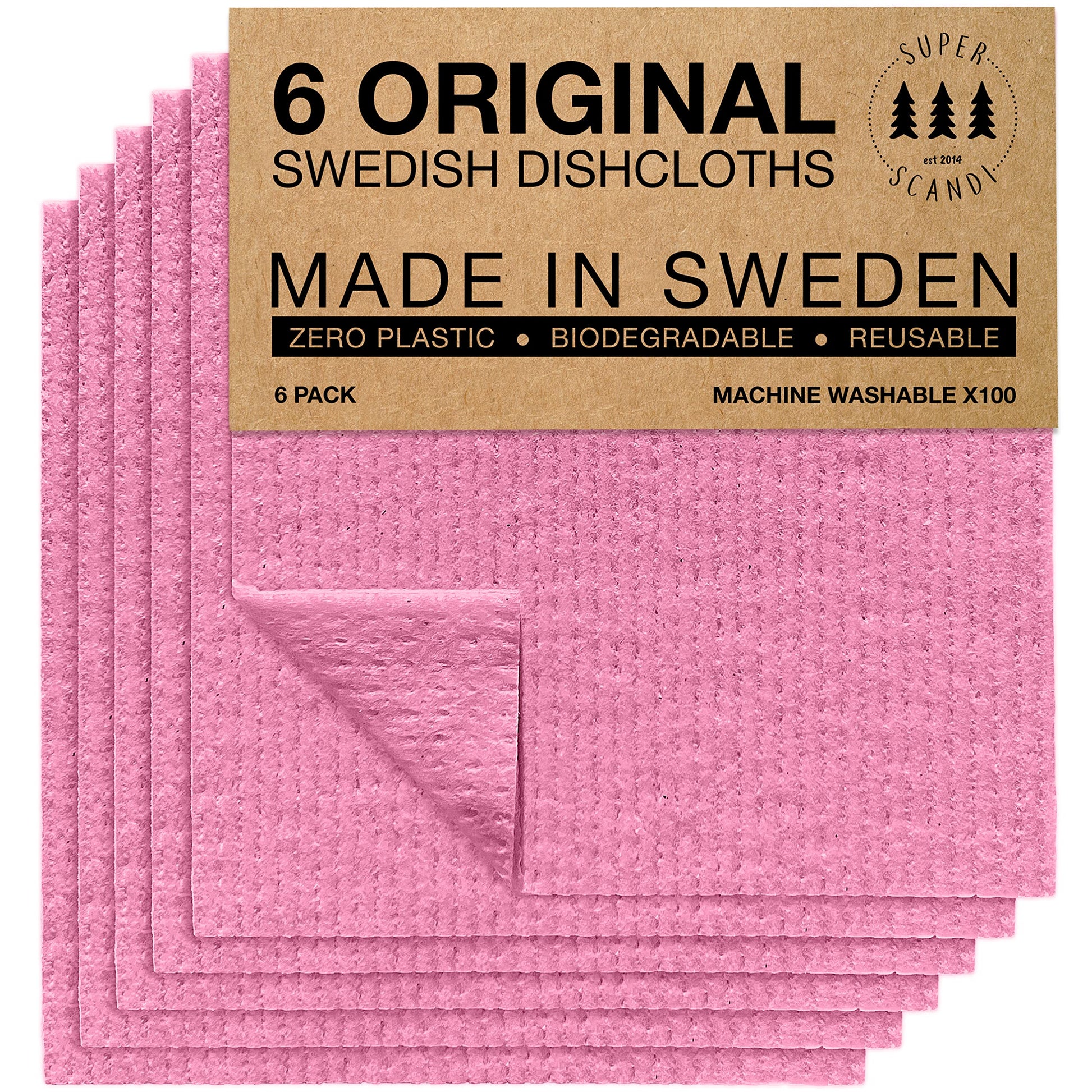 Superscandi Swedish Dishcloths Eco Friendly Reusable Sustainable Biodegradable Cellulose Sponge Cleaning Cloths For Kitchen Dish