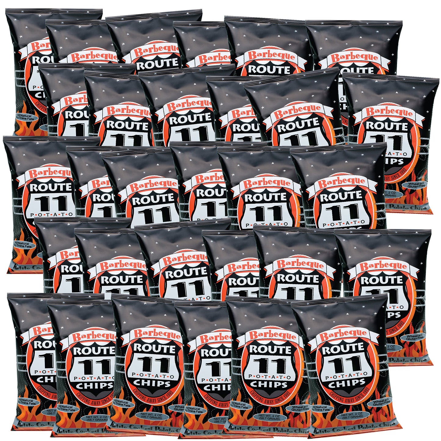 Route 11 Potato Chips : Barbeque (30 bags (2 oz each)) Barbecue BBQ
