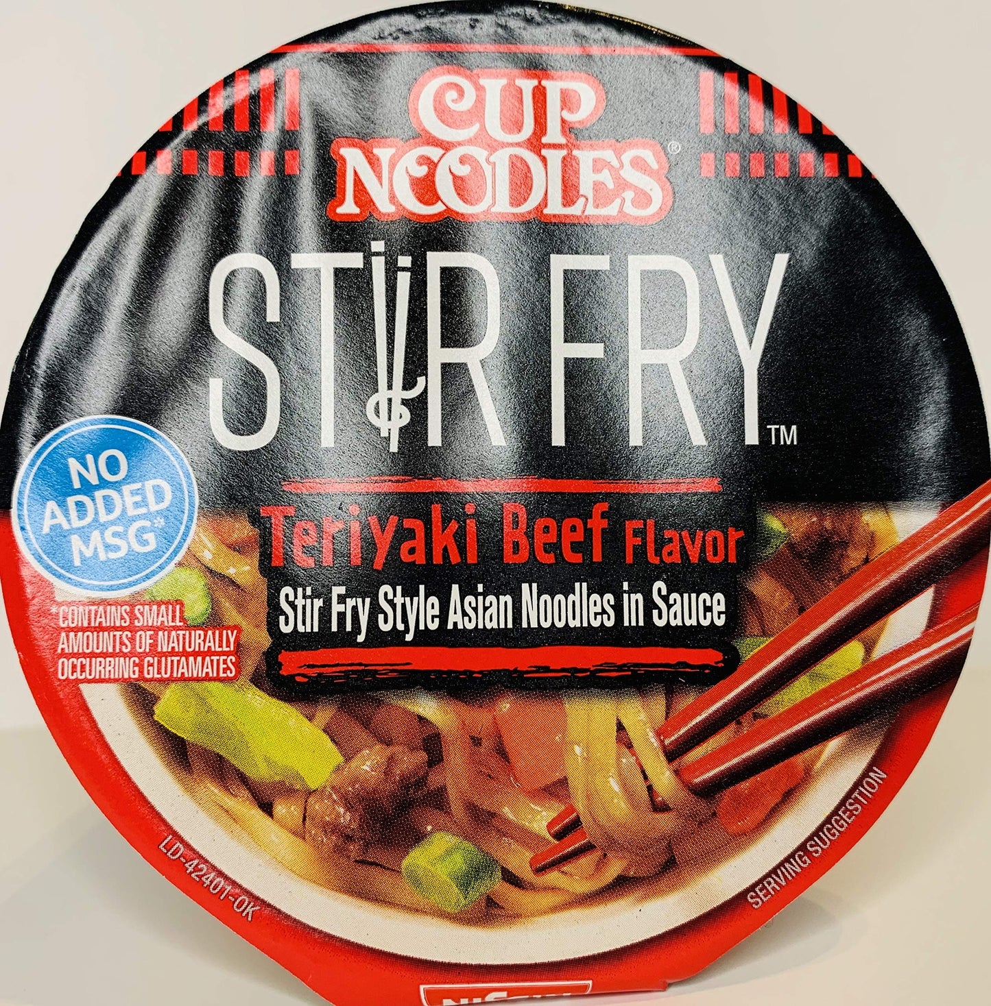 Nissin Cup Noodles Stir Fry Variety 4 Pack: Teriyaki Beef, Teriyaki Chicken, Hot Garlic Chicken, Sweet Chili