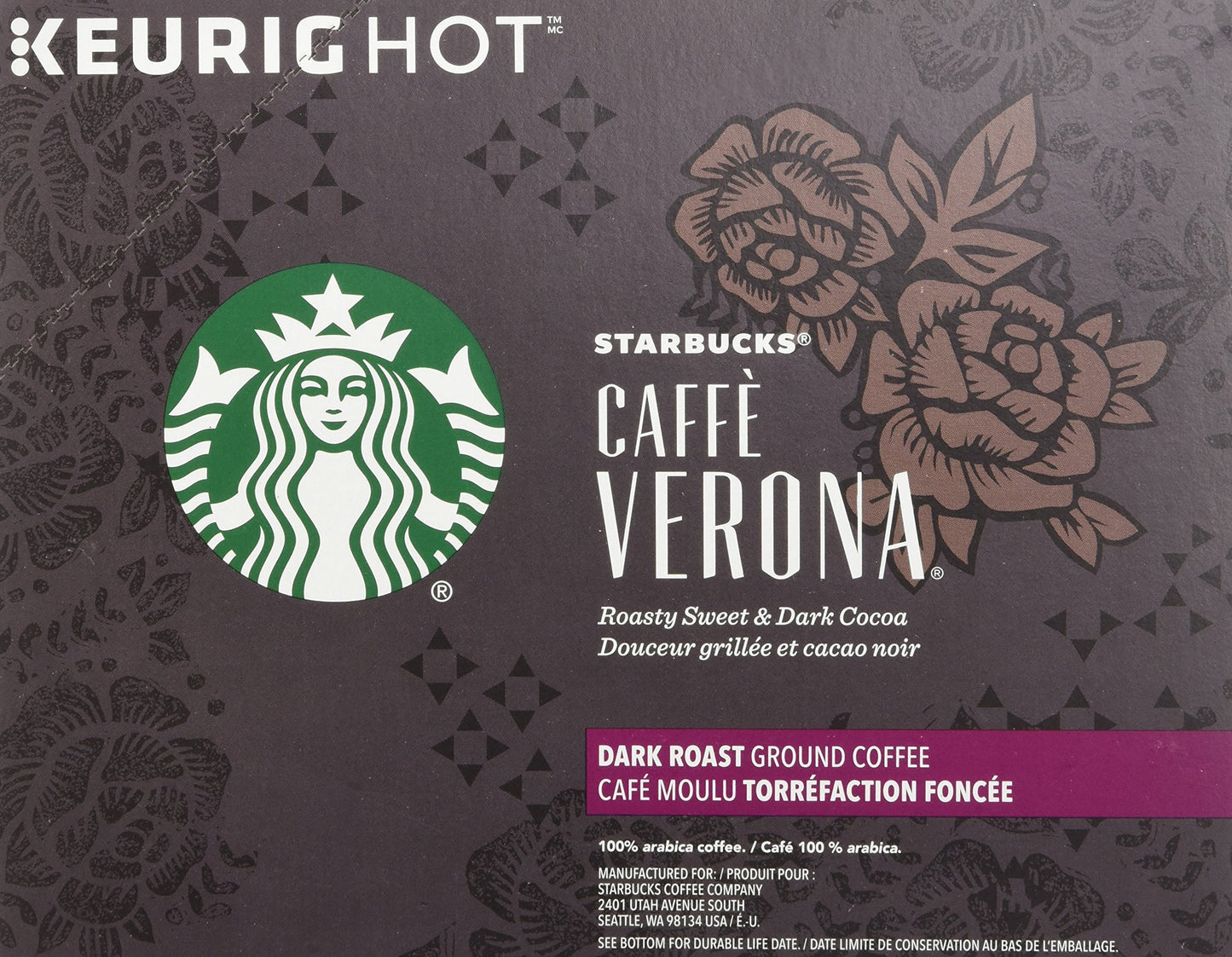 Starbucks Caffe Verona K-Cups, 24 Count
