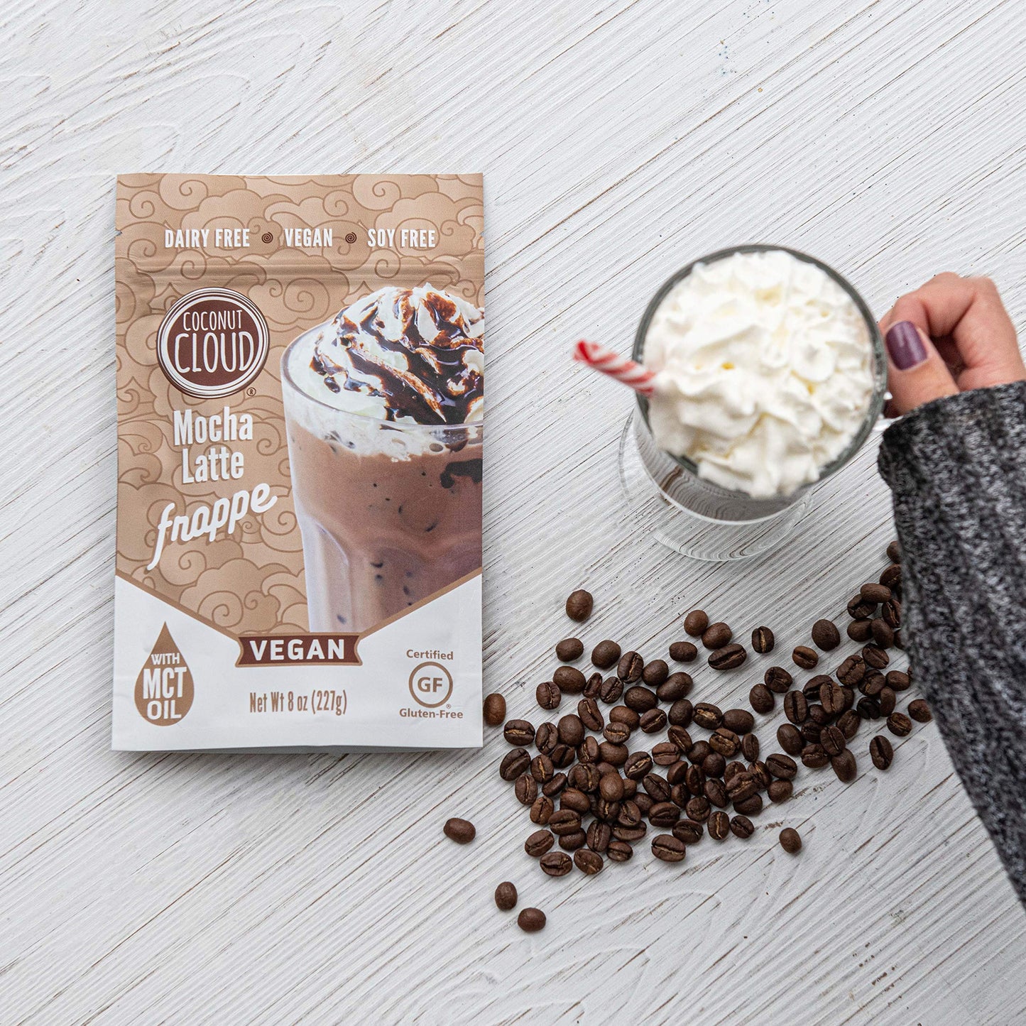 Coconut Cloud Mocha Frappe Iced Coffee Mix, Dairy Free & Vegan, 6 Servings