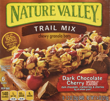 Nature Valley Chewy Trail Mix, Dark Chocolate Cherry Granola Bars 7.4 Oz (Pack Of 4)