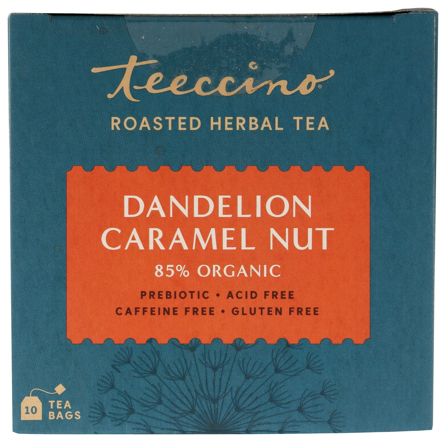 Teeccino Dandelion Caramel Nut Tea - Caffeine Free Herbal Tea, 10 Count, Gluten Free, Model 72346015