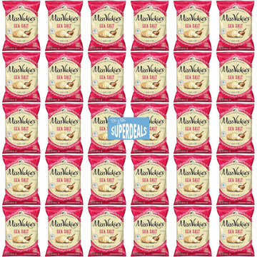 Kettle Cooked Potato Chips By Miss Vickie'S Value Pack Bundled By Superdeals | 1.375 Oz Bag | Sea Salt | Original | Pack Of 30 W