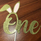Gold Glitter Some Bunny One Cake Topper Bunny One Birthday Cake Topper, Bunny 1St Birthday Cake Topper For Easter 1St Birthday P