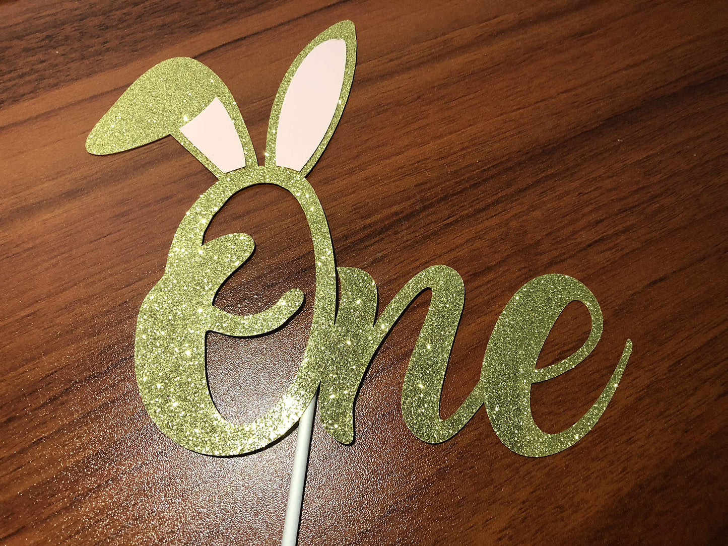Gold Glitter Some Bunny One Cake Topper Bunny One Birthday Cake Topper, Bunny 1St Birthday Cake Topper For Easter 1St Birthday P
