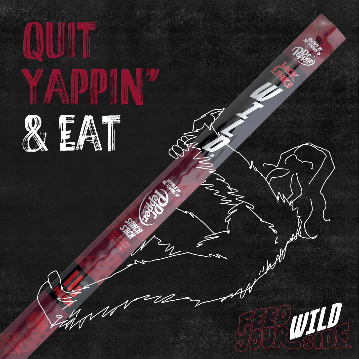 Jack Link'S Wild Snack Sticks - Dr. Pepper Inspired Flavors - Individually Wrapped Sticks With 11G Of Protein, Inspired By The F