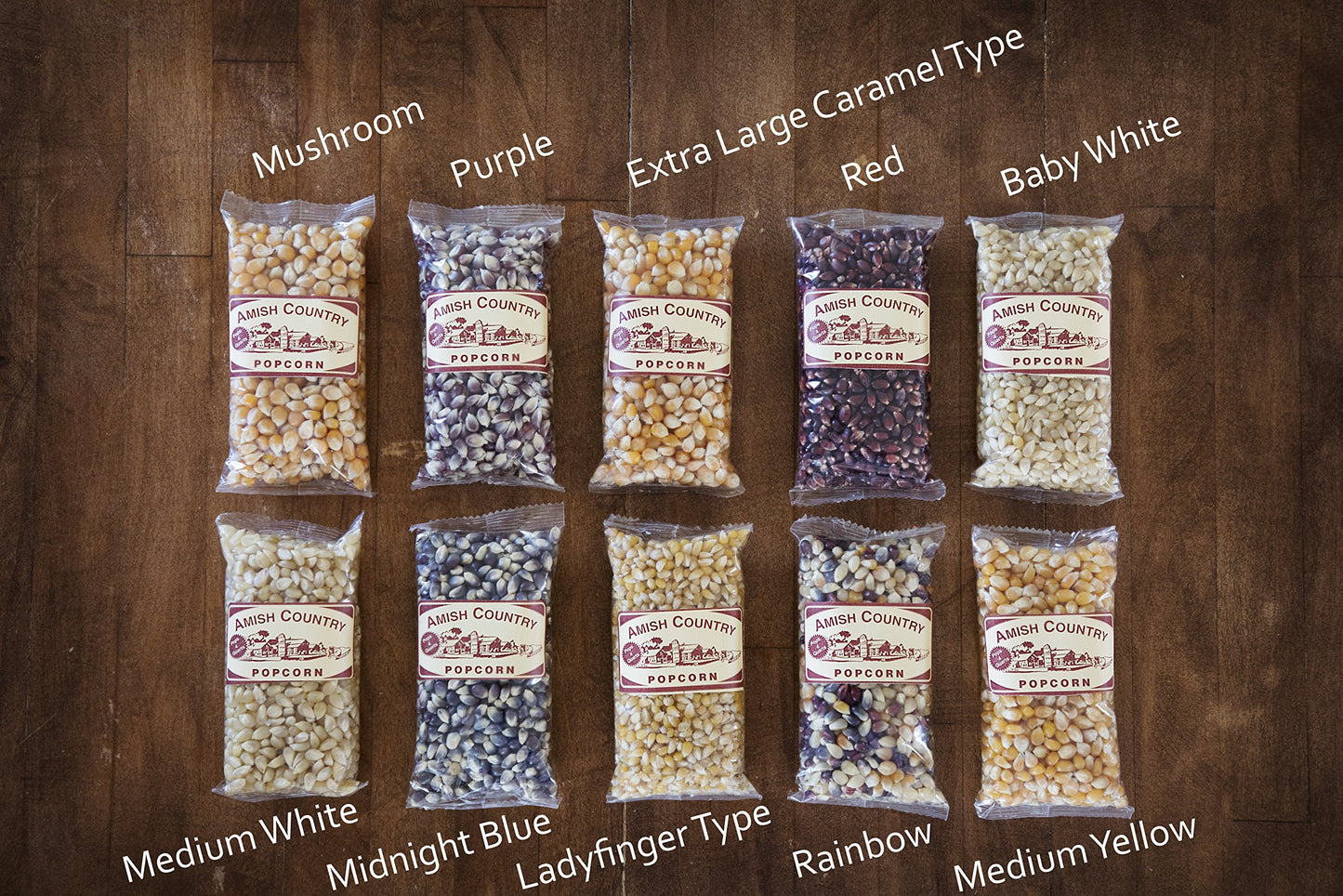 Amish Country Popcorn | 10-4 oz Bags | Microwave Bowl and Popcorn Kernels Variety Pack with Buttery Topping and Ballpark ButterS