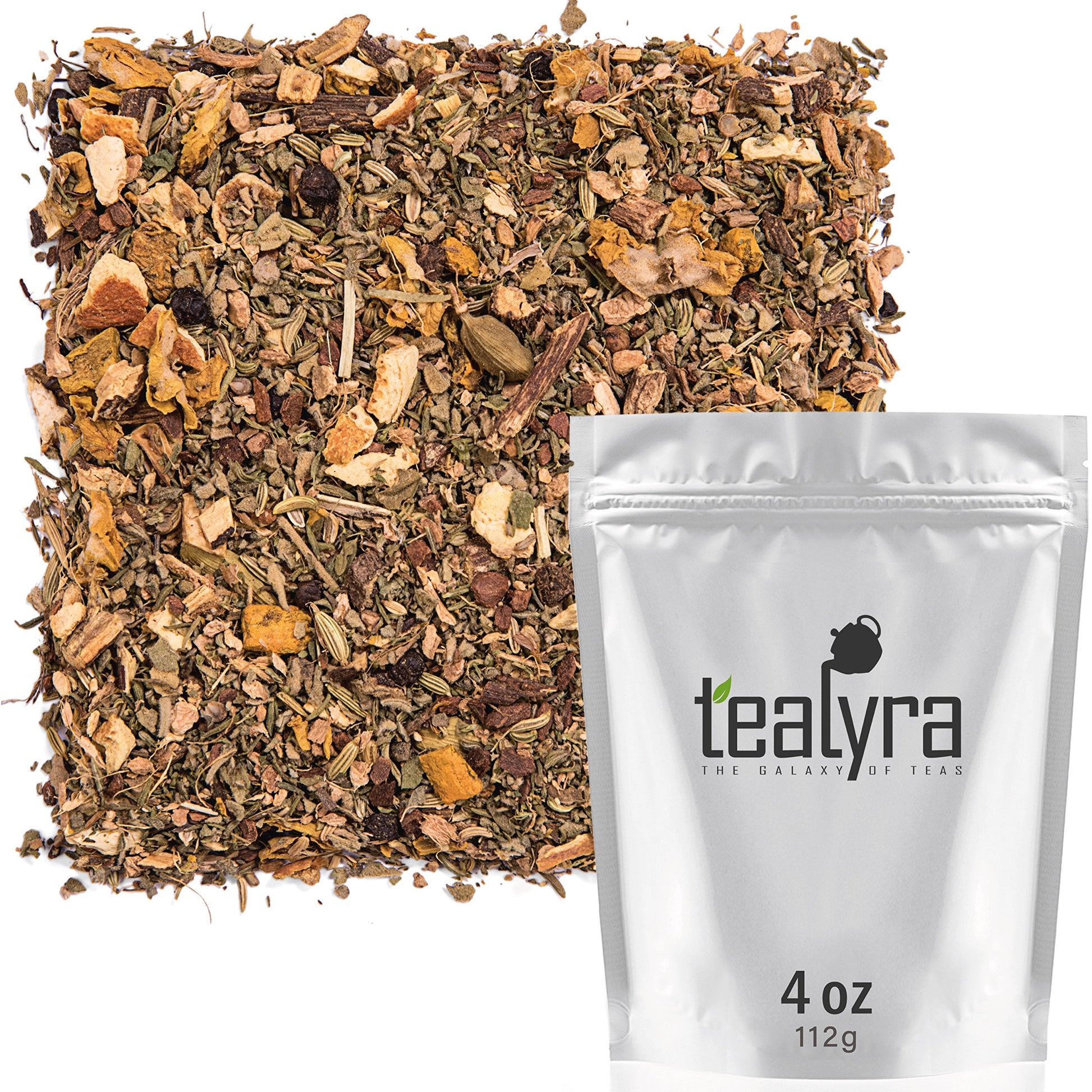 Tealyra Holistic Health Tea - Turmeric Ginger Fennel Cinnamon - Loose Leaf - Caffeine-Free - 4 Ounce