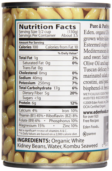Eden Foods Organic White Kidney Beans, 15 oz