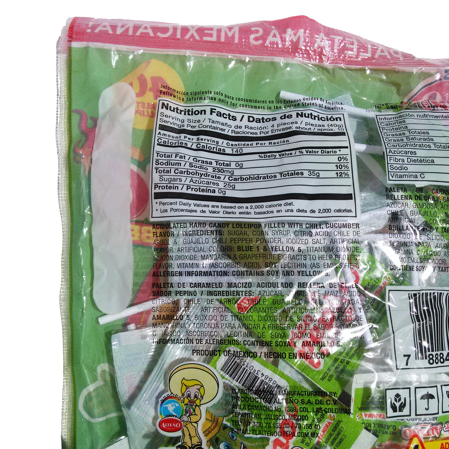 Alteno Super Pepino (Cucumber) With Chili Lollipop (40Piece)