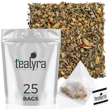 Tealyra Herbal Tea - Chamomile Honeybush Lavender - Caffeine-Free - 25 Pyramid Sachets
