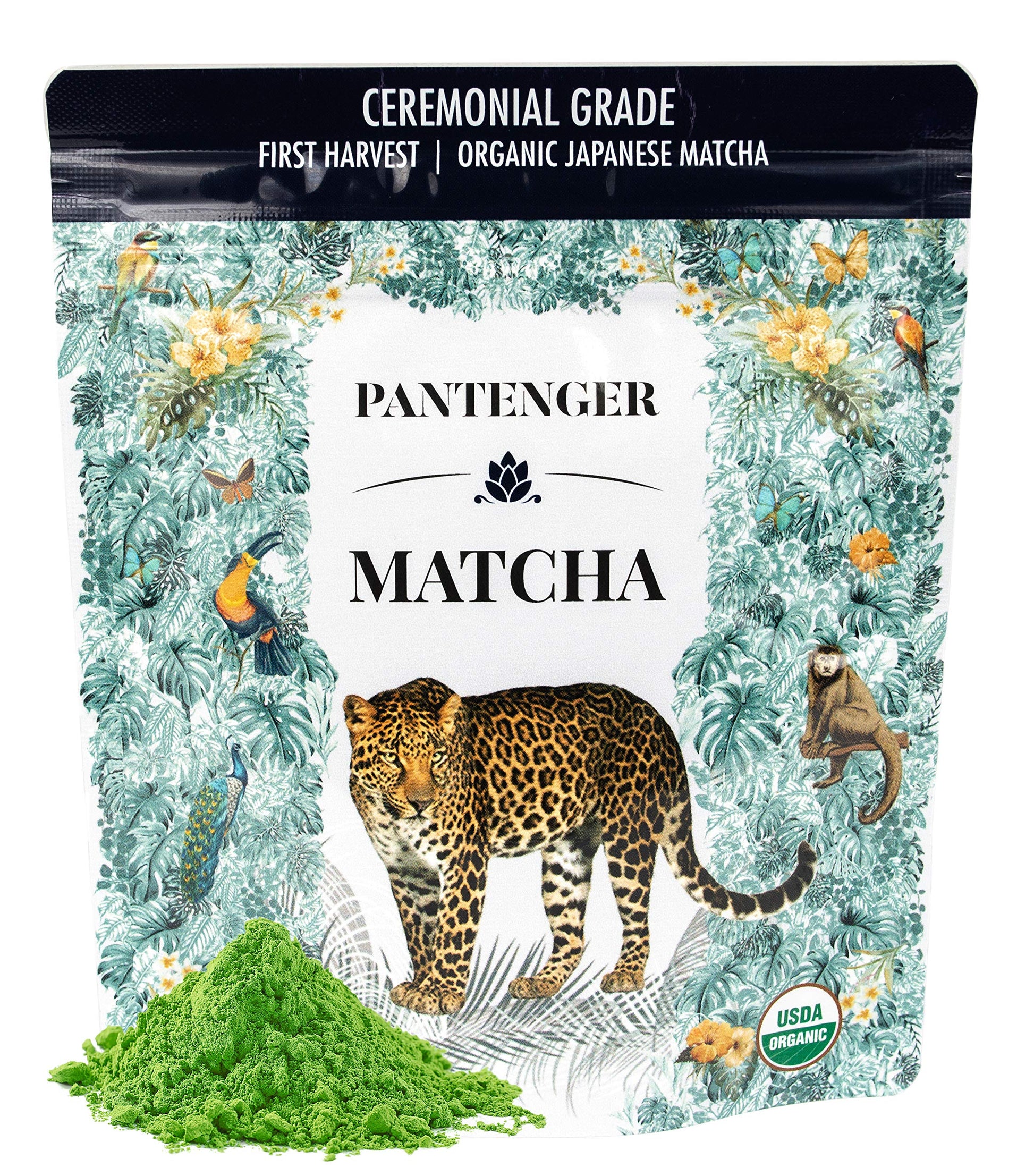 Pantenger Organic Ceremonial Grade Matcha - First Harvest, Hand Picked, Stone Milled, 1 Ounce