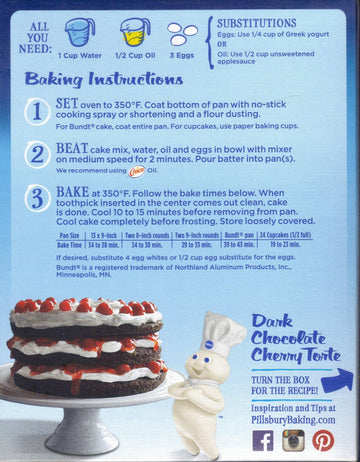 Pillsbury Moist Supreme Full Size Boxes Cake Mix, Pack Of 2 (Dark Chocolate)
