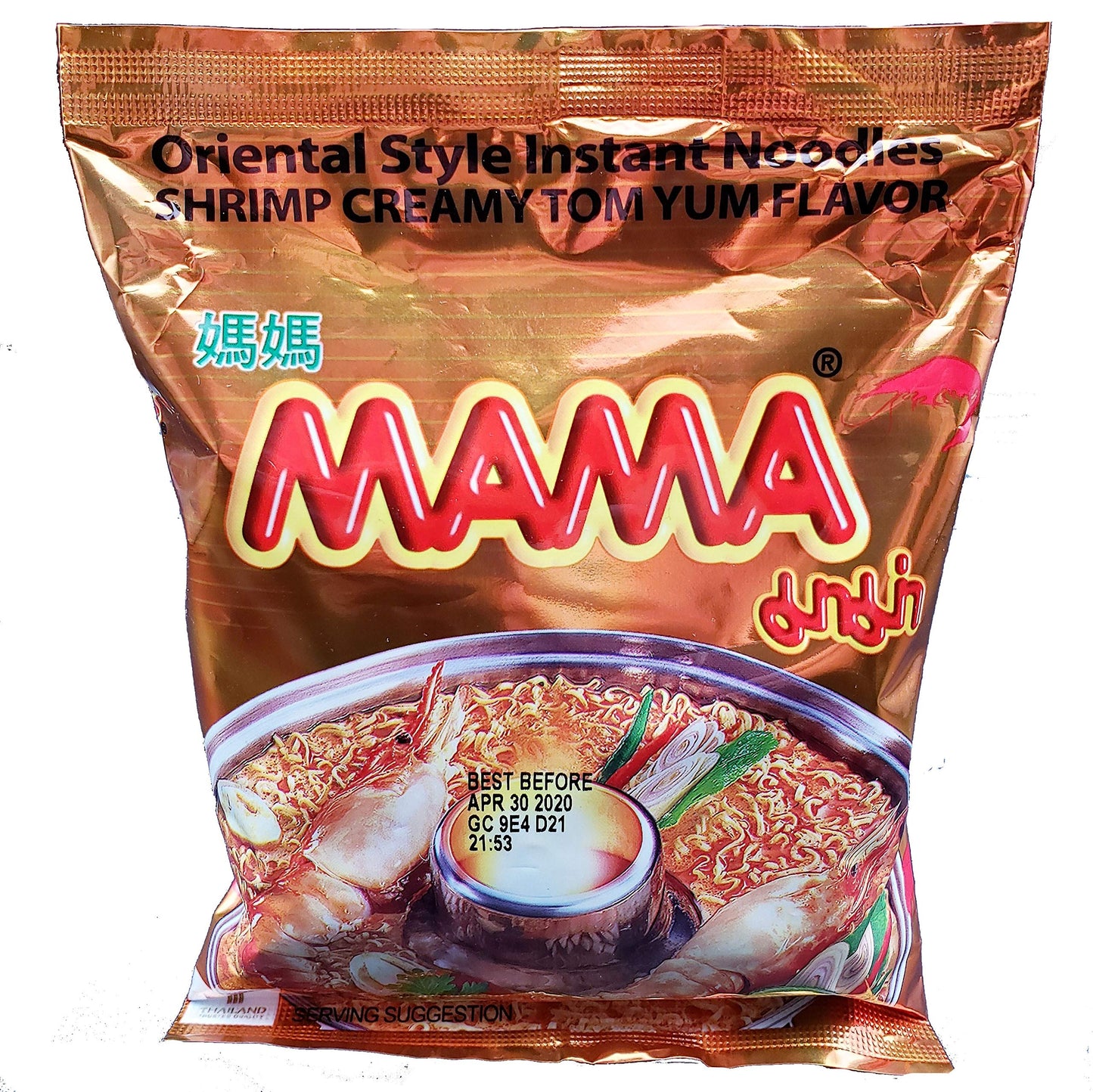 Mama Oriental Style Instant Noodles Shrimp Creamy Tom Yum Flavor (10 Pack)