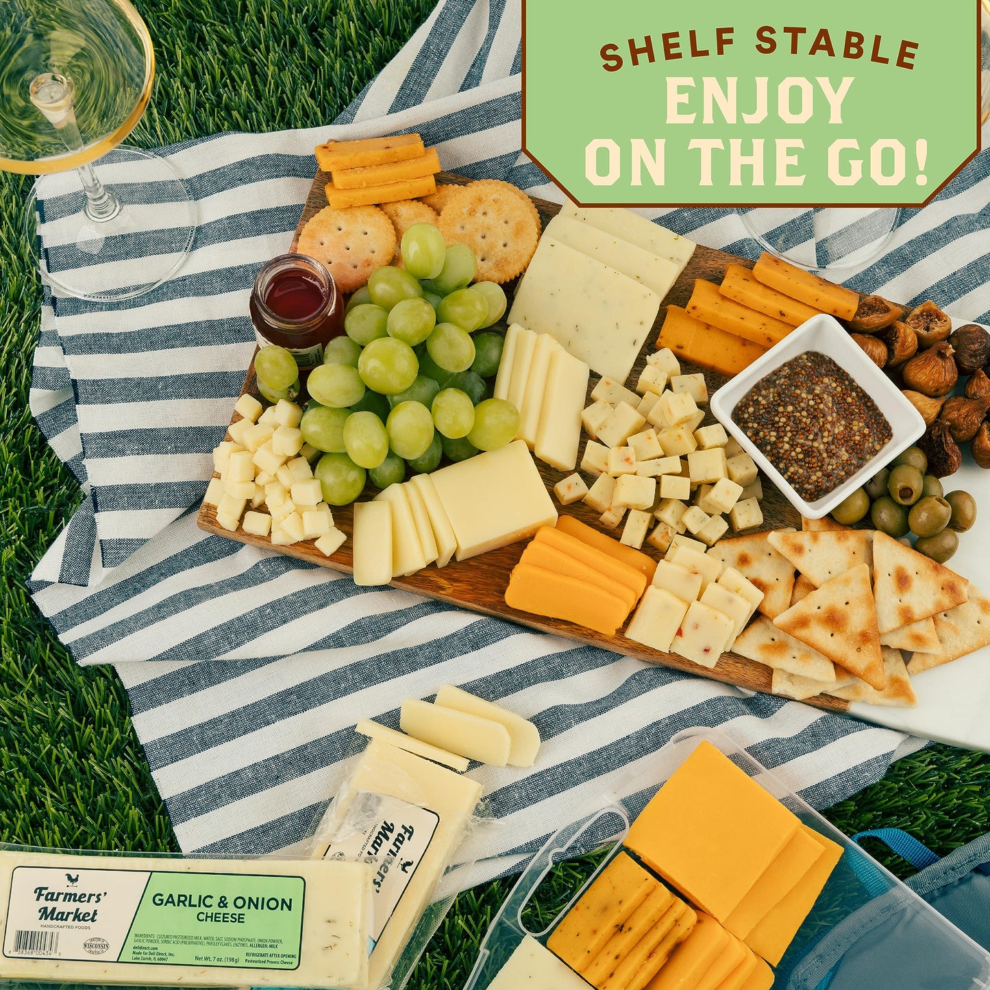 Farmers Market, Gluten Free, Keto, Paleo, Low Sodium, Zero Sugar, Summer Sausage Gift Set, 2-Pack, Vermont Cheddar