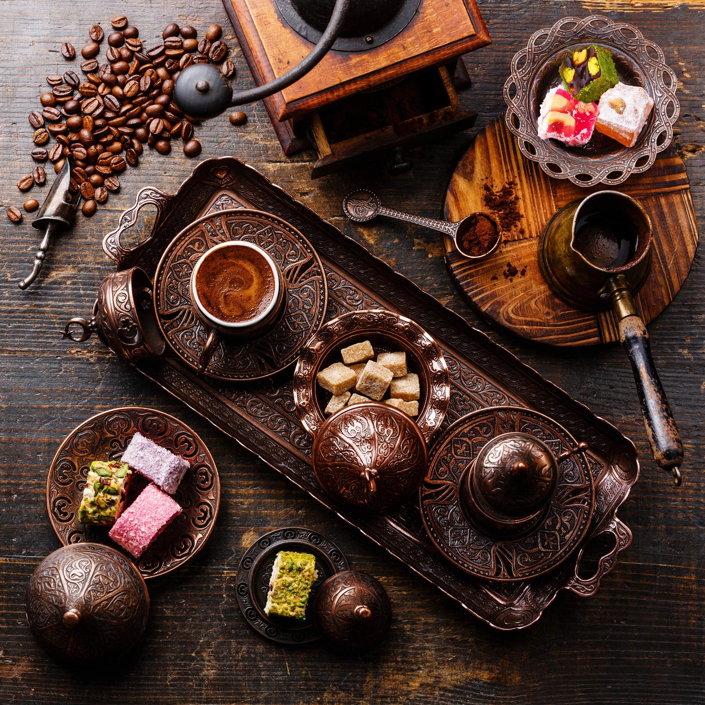 Cerez Pazari Turkish Delight With Mix Of 4 Flavours And Pistachio, Hazelnut And Walnut Assorted Gourmet Lokum (Loukoumi) In Eleg