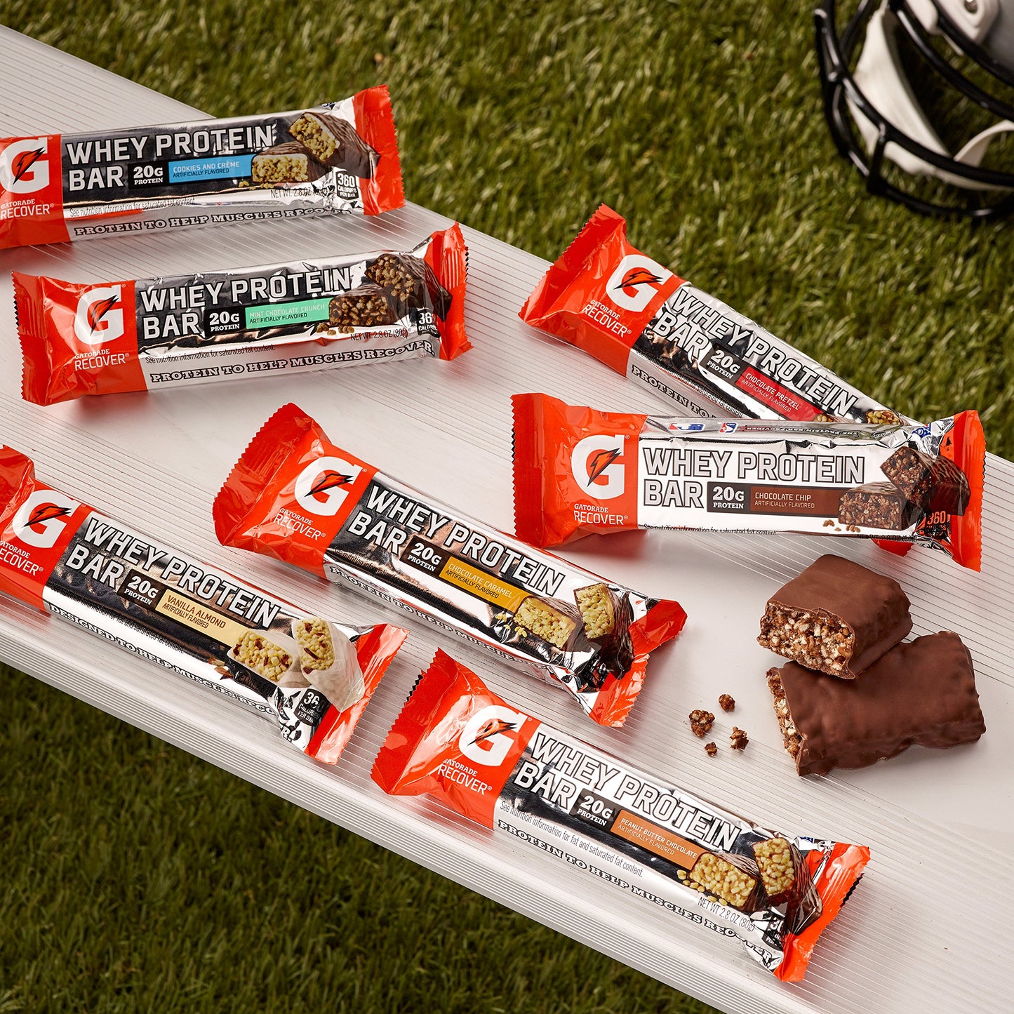 Gatorade Whey Protein Bars, Cookies & Crme, 2.8 Oz Bars (Pack Of 12, 20G Of Protein Per Bar)