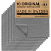Superscandi Swedish Dishcloths For Kitchen Grey 10 Pack Reusable Compostable Kitchen Cloth Made In Sweden Cellulose Sponge Swedi