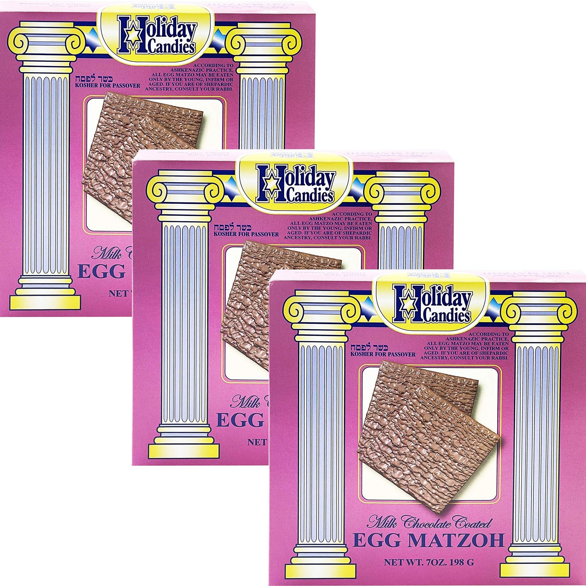 Holiday Candies Milk Chocolate Coated Egg Matzoh Kosher For Passover 7 oz. Pack of 3.