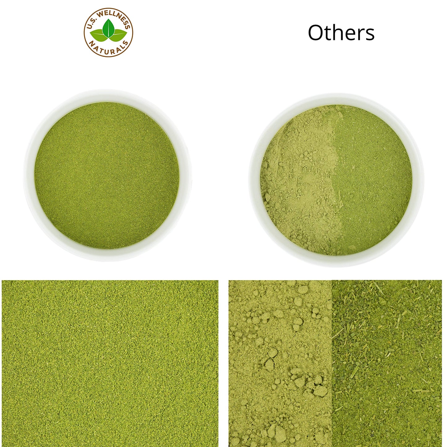 U.S. Wellness Naturals Moringa Powder 100% Organic Oleifera Leaf 1LB - Pure Leaf, Resealable Bag