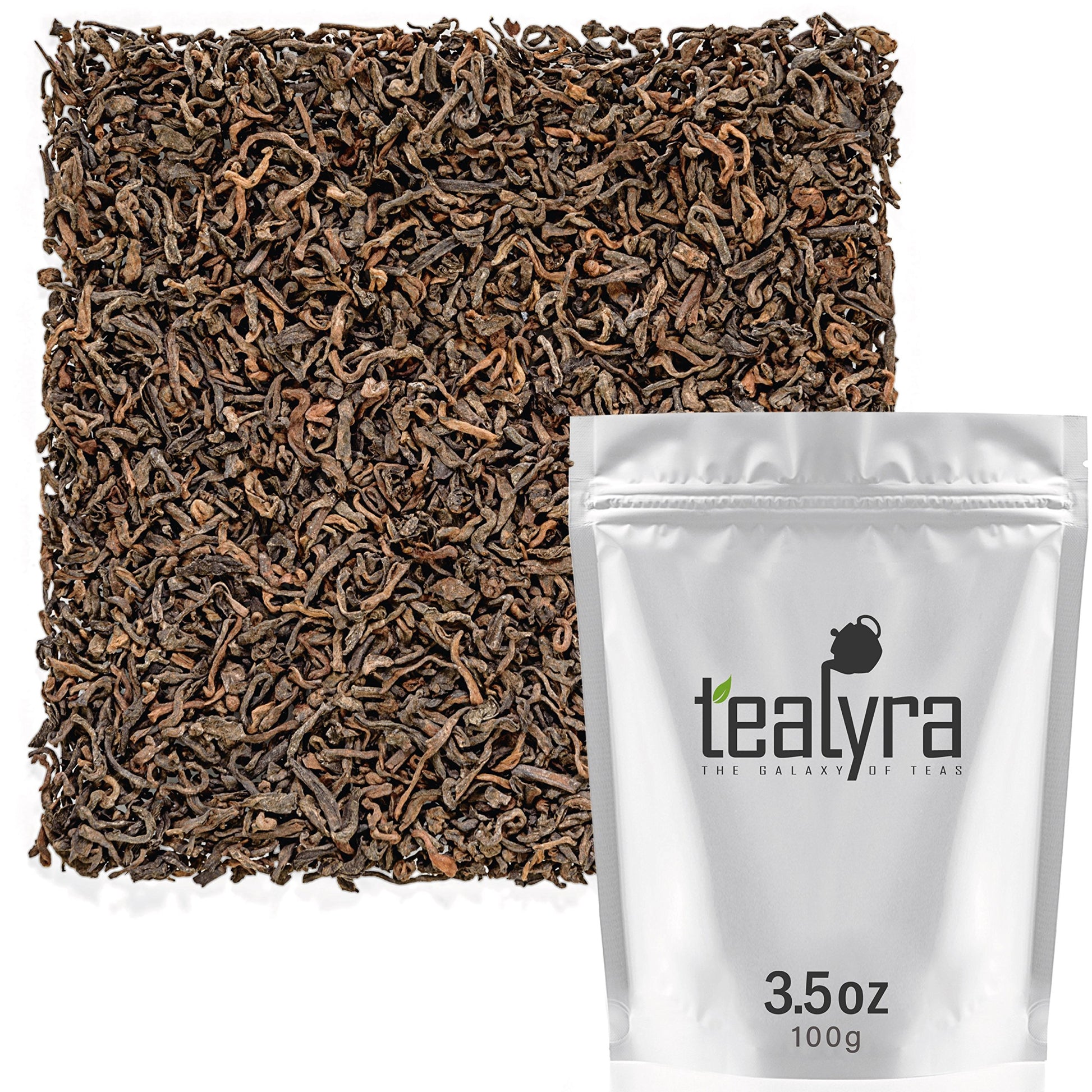 Tealyra Pu-erh Loose Leaf Tea - 35 Years Aged, Bold Caffeine - 100g (3.5 oz)