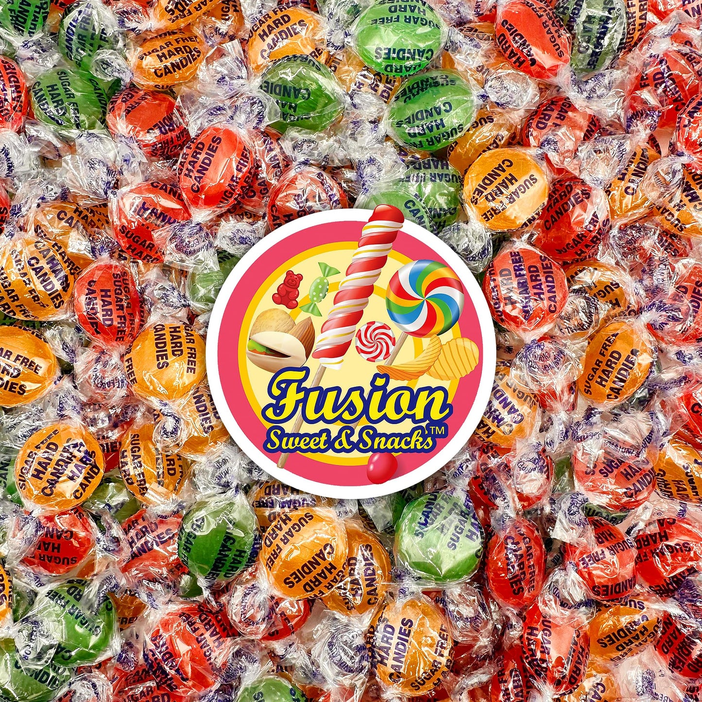 Arcor Sugar  Free Assorted  Fruit  Flavor Hard Candy  - 1  lb Bulk Bag (Approx 75 Count) - Cherry, Lime, Orange Individually Wra
