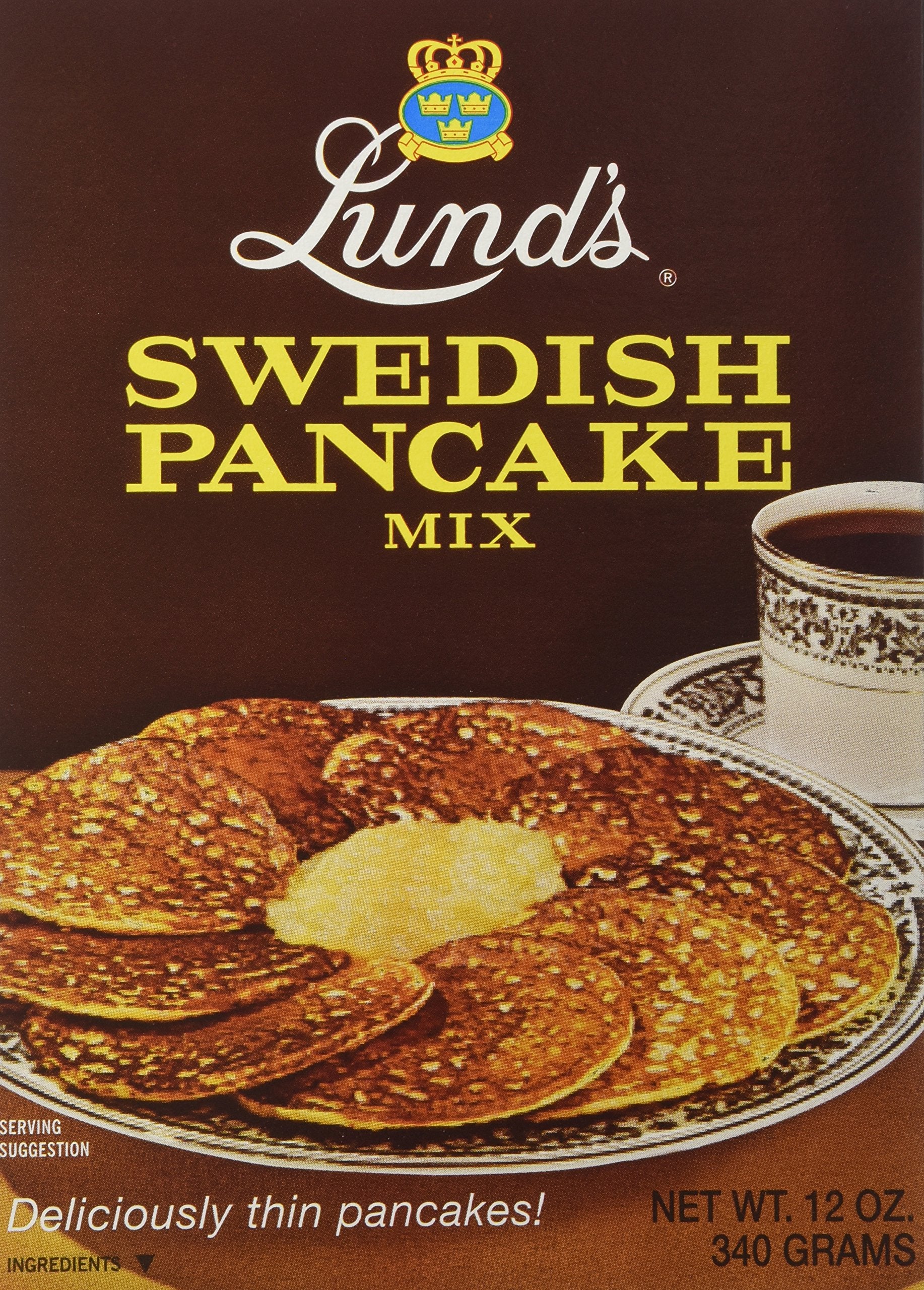 Lunds Swedish Pancake Mix, 12-Ounce Boxes (Pack of 12)