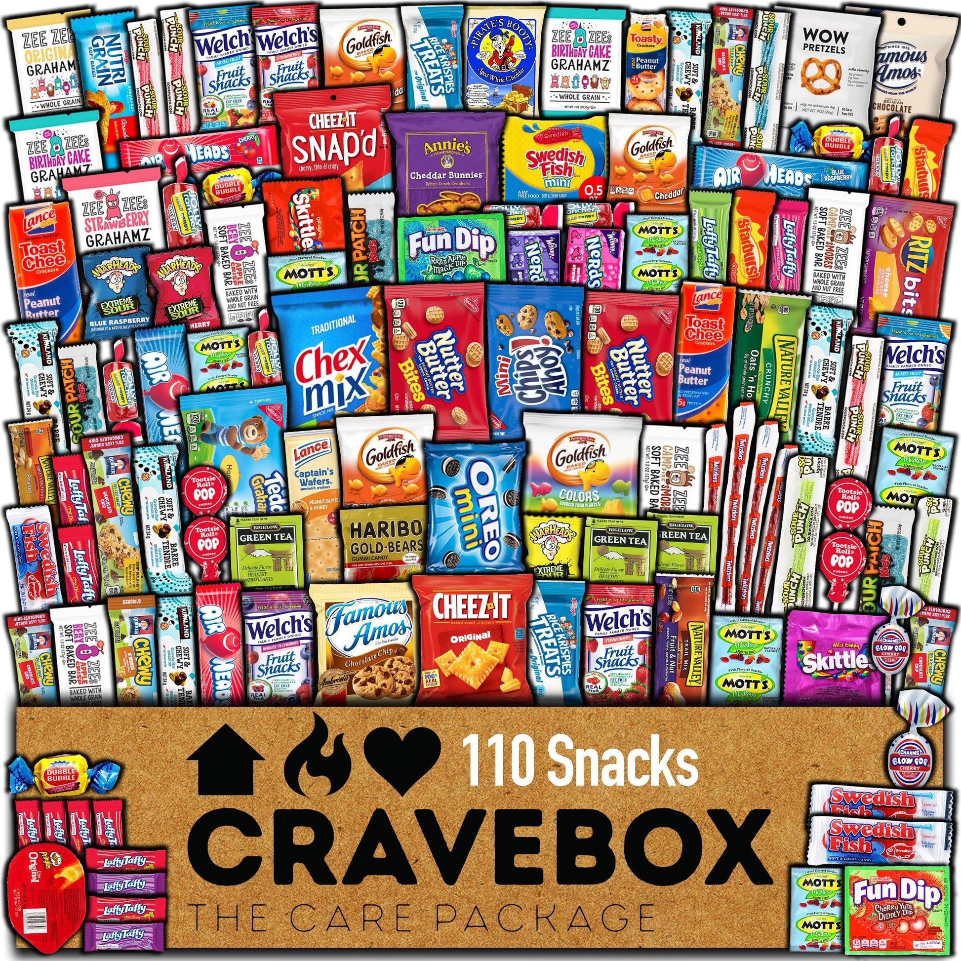 CRAVEBOX Snack Box (110 Count) Easter Variety Pack Care Package Gift Basket Adult Kid Guy Girl Women Men Birthday College Studen