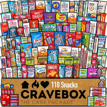 CRAVEBOX Snack Box (110 Count) Easter Variety Pack Care Package Gift Basket Adult Kid Guy Girl Women Men Birthday College Studen