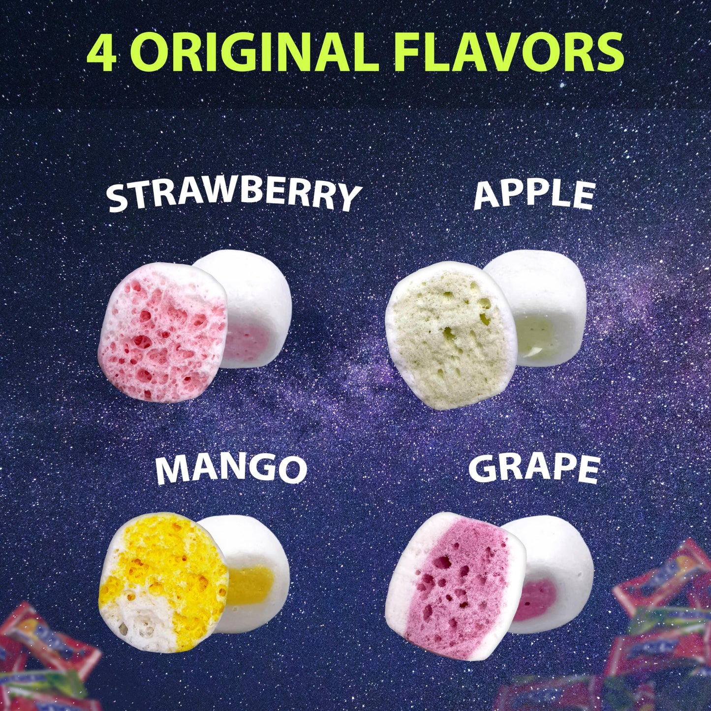 YUMMYLAND Freeze Dried Candy Moon Clouds - Original Fruit Flavors, 5 OZ