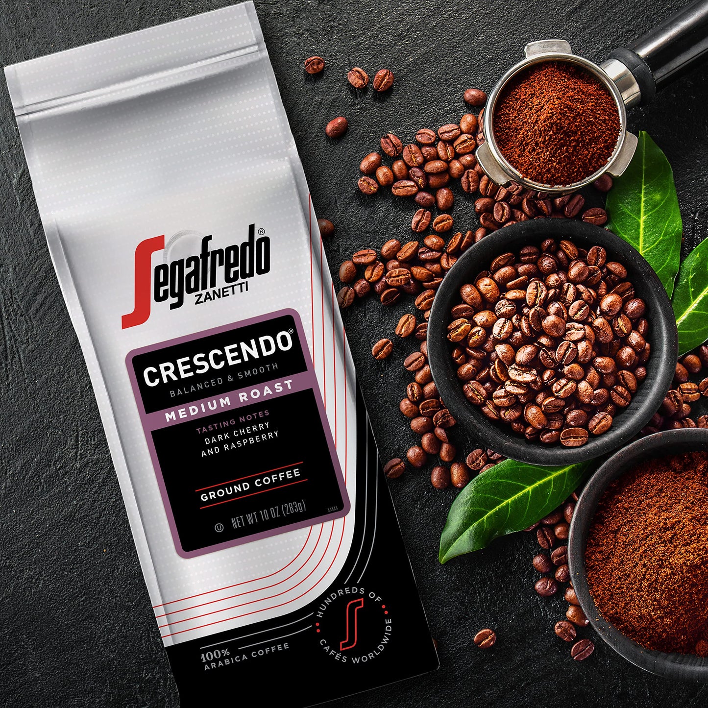 Segafredo Zanetti Ground Coffee, Crescendo Medium Roast, Made With Arabica, Vivacious And Balanced Flavor