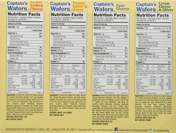Lance, Captains Wafer Crackers, Variety Pack, 11oz Tray (Pack of 3)