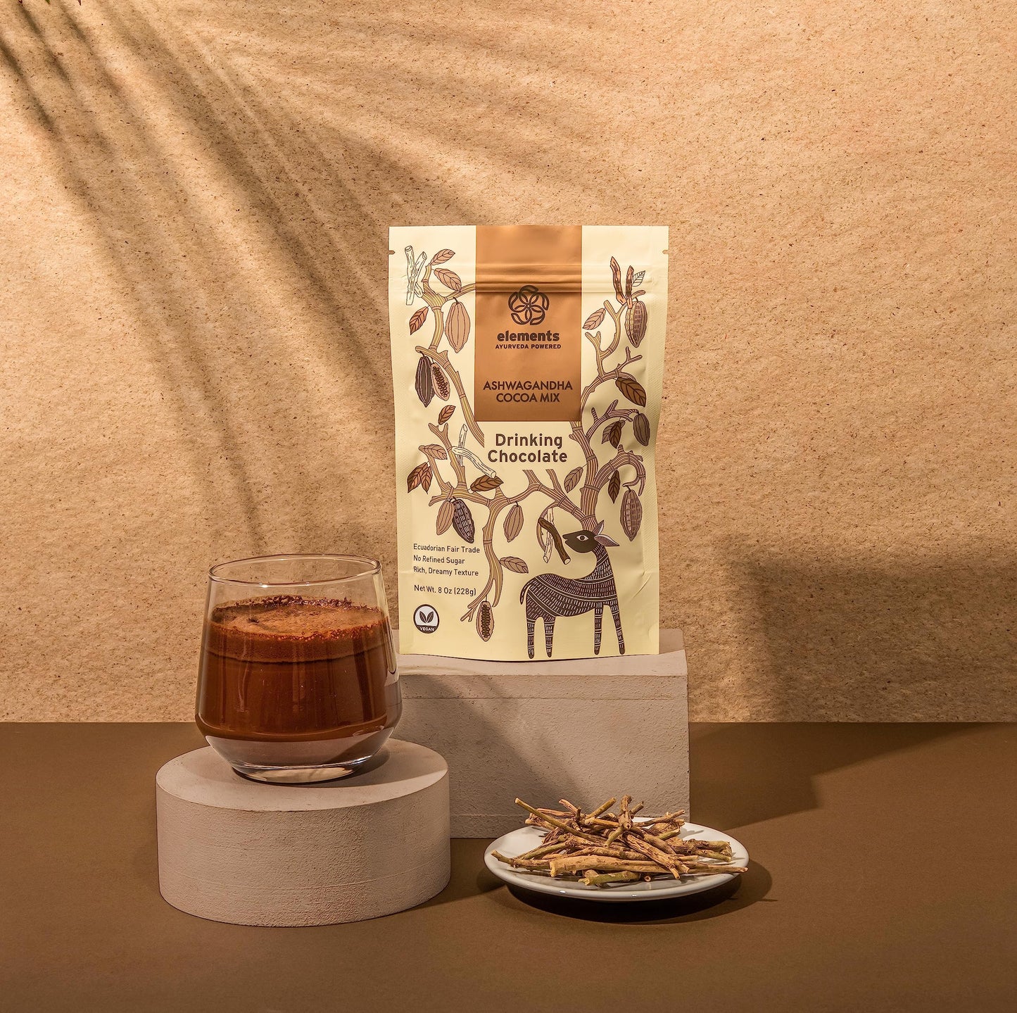 Elements Truffles Dark Hot Chocolate Mix - All-Natural Vegan, 8 Oz, Ecuadorian Fair Trade Organic Cacao Powder
