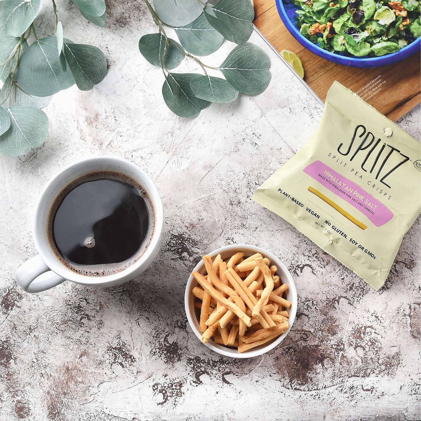 SPLITZ Split Pea Crisps Himalayan Pink Salt (1.5oz) 16ct Plant-Based, Organic, Non-GMO, Vegan, Gluten-Free, Superfoods, Healthy