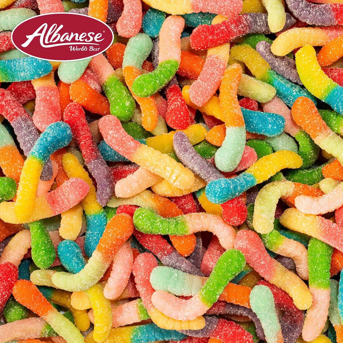 Albanese World'S Best Sour 12 Flavor Mini Gummi Worms Candy, 32 Oz Bag