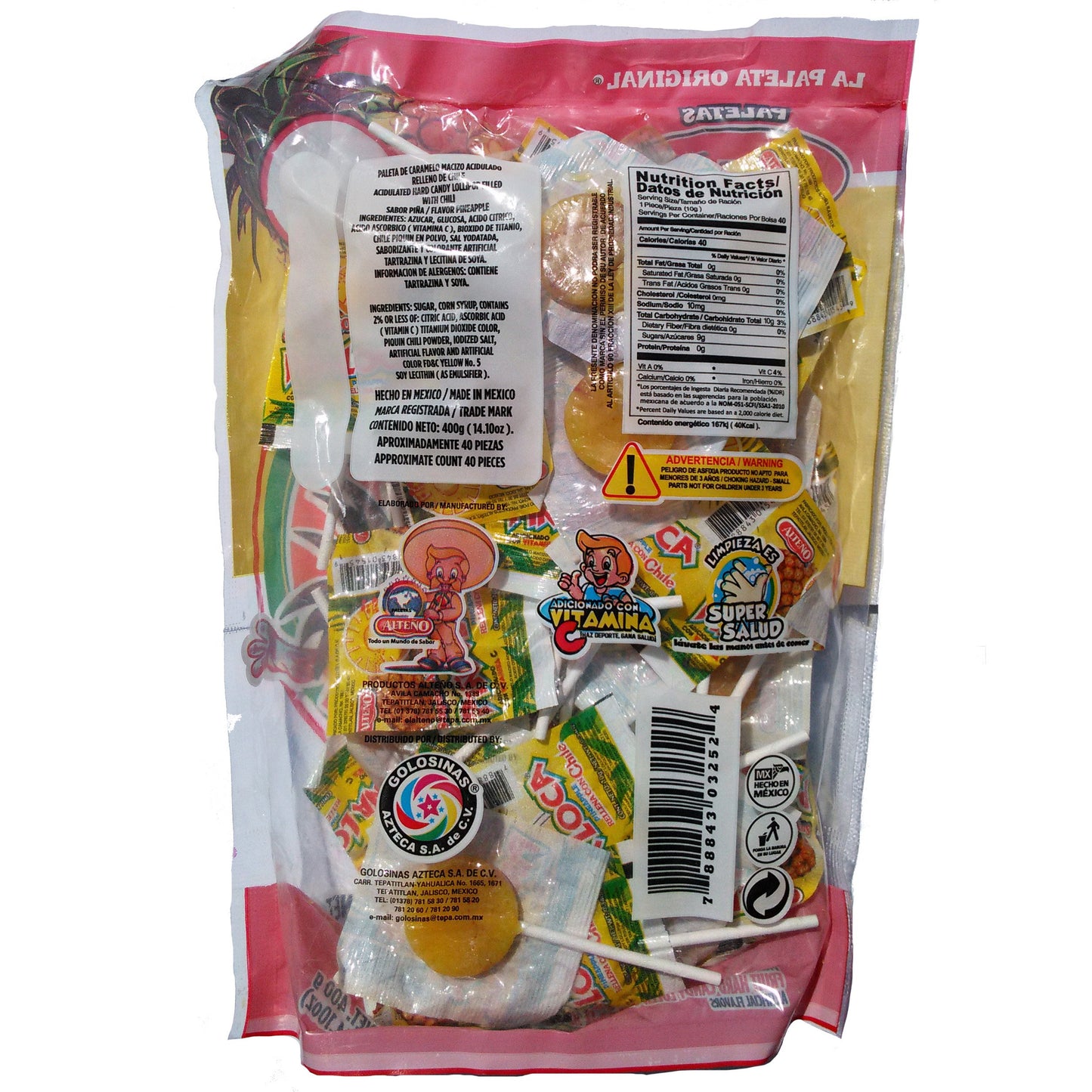 Alteno Super Pina Loca (Pineapple With Chili Lollipop) (40 Pieces)