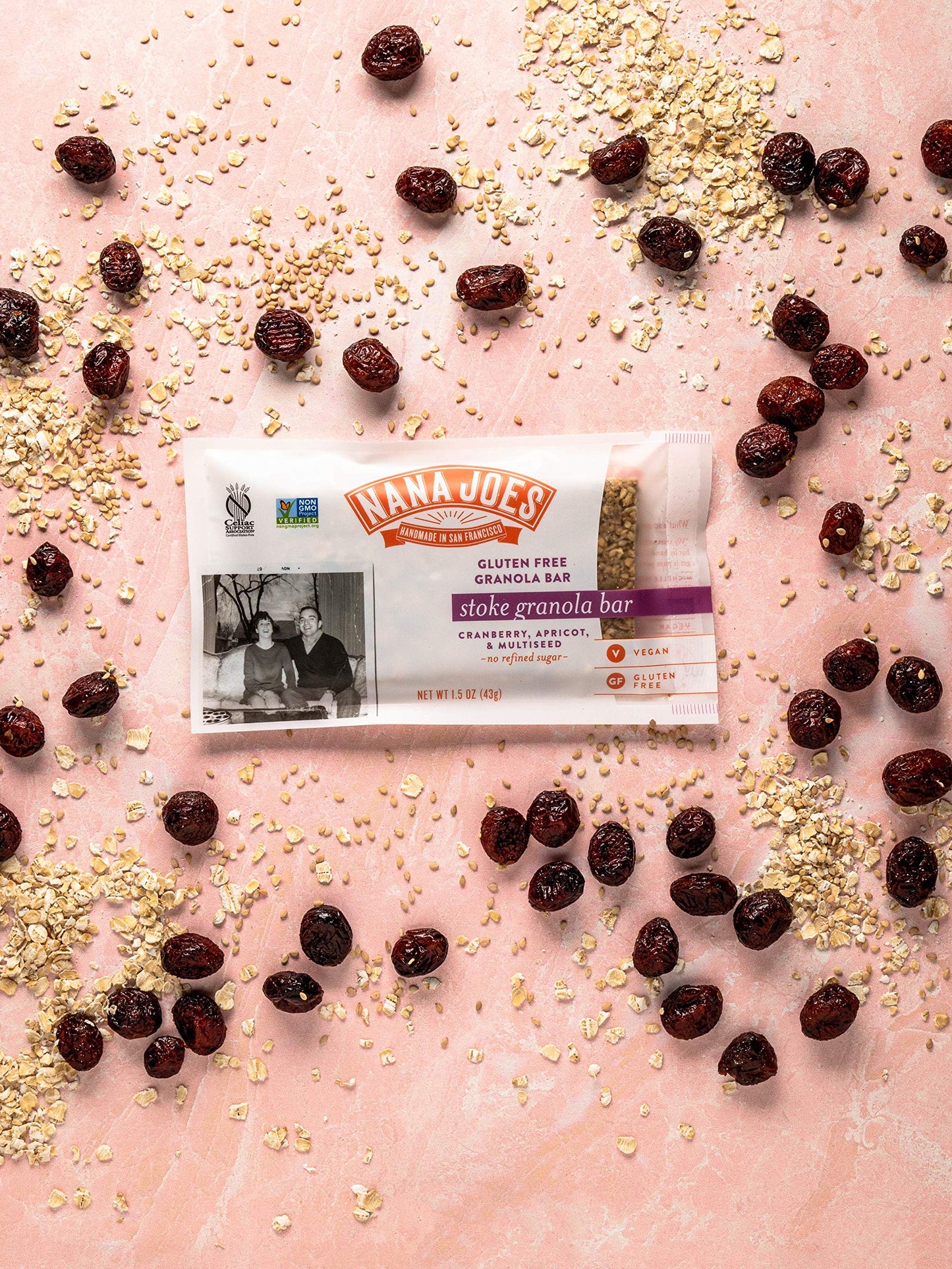 NANA JOES GRANOLA Stoke Bars, Gluten-Free, Vegan, Organic, Cranberry & Apricot, 12 Pack