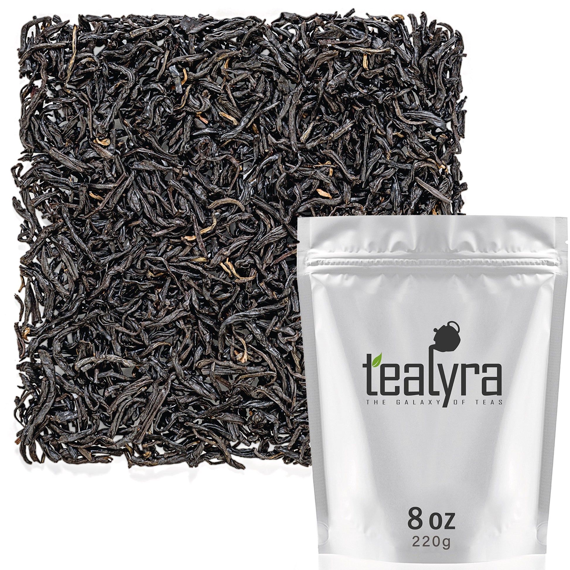 Tealyra Keemun Mao Feng Black Loose Leaf Tea - 220g (7.76 Ounce) - Premium English Breakfast Tea